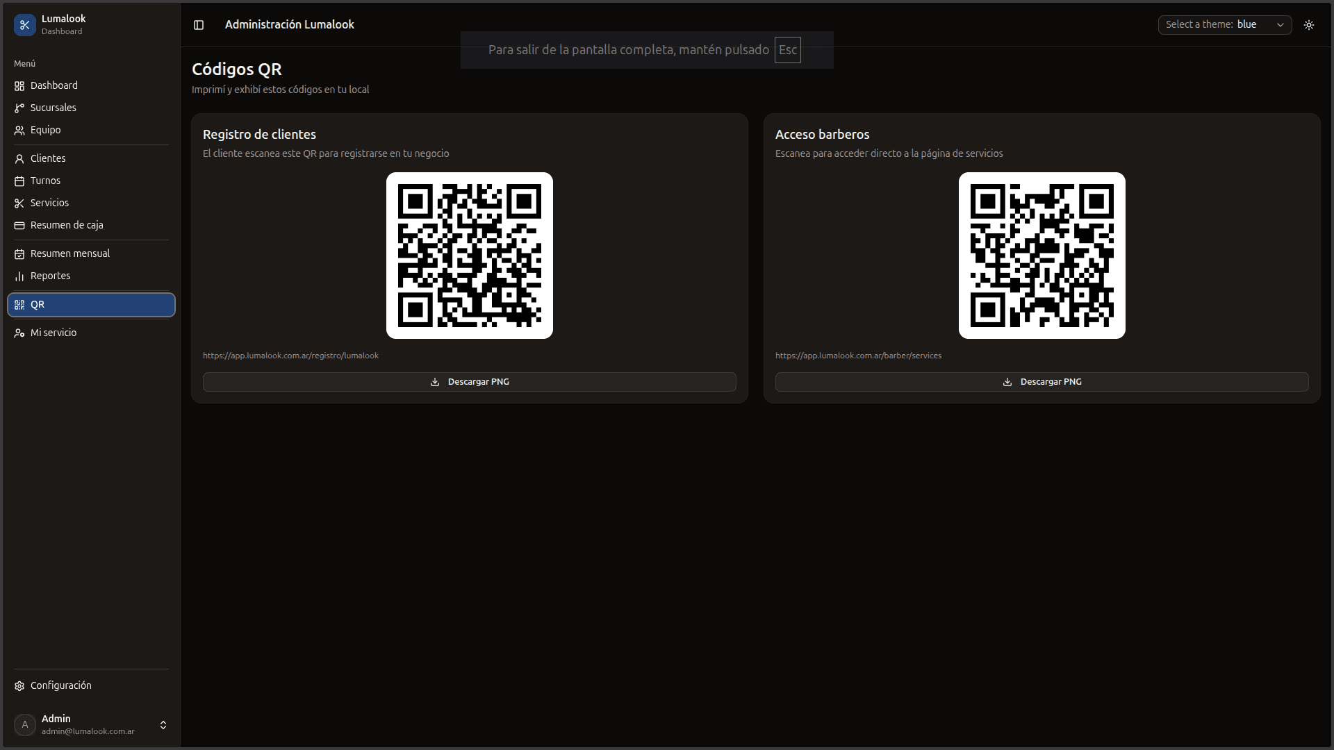 QR del cliente